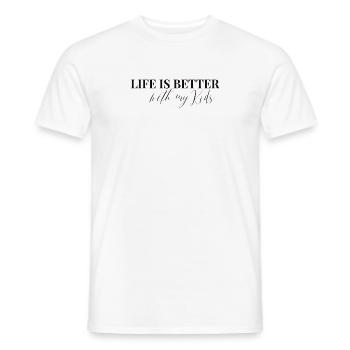 LIFE IS BETTER with my Kids - Men's T-Shirt - white - Front - AI Model Male 178 dark (178cm)