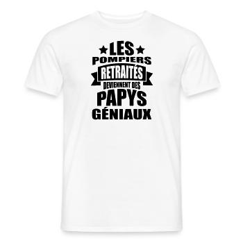 les pompiers retraités deviennent papys géniaux - T-shirt homme - blanc - Devant - AI Model Male 178 dark (178cm)