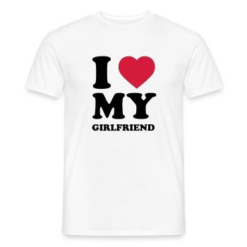 I Love my Girlfriend - Männer T-Shirt - Weiß - Vorne - AI Model Male 178 dark (178cm)