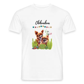 Chihuahua viva Mexico motif - Men's T-Shirt - white - Front - AI Model Male 178 dark (178cm)