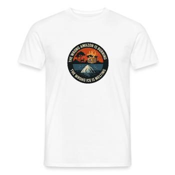 La mauvaise forêt brûle. La mauvaise glace fond - T-shirt homme - blanc - Devant - AI Model Male 178 dark (178cm)
