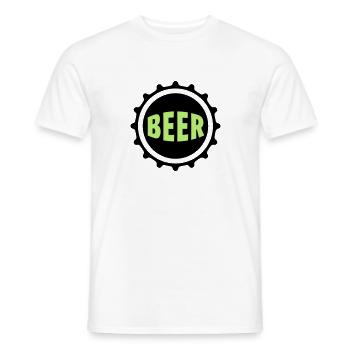 Bier Beer Bierdeckel Flaschenbier Kronkorken Durst - Männer T-Shirt - Weiß - Vorne - AI Model Male 178 dark (178cm)