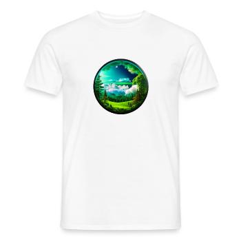 Schöne Landschaft kreisrund freigestellt - Männer T-Shirt - Weiß - Vorne - AI Model Male 178 dark (178cm)