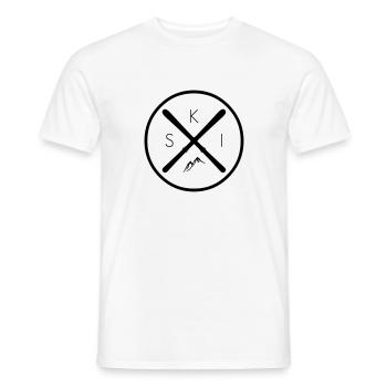 Brettlkreuz - Männer T-Shirt - Weiß - Vorne - AI Model Male 178 dark (178cm)