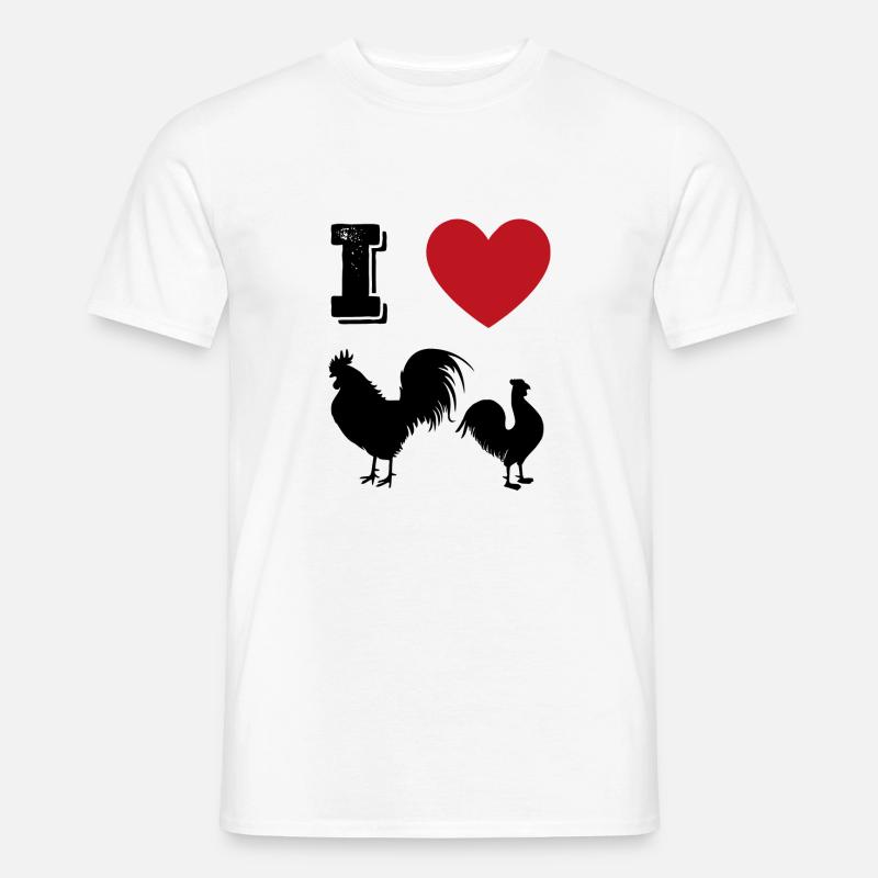 I Love Cocks - Männer T-Shirt - Weiß