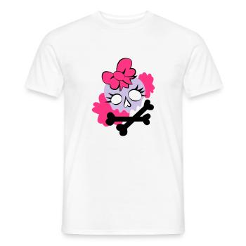 Tête de mort girly - T-shirt homme - blanc - Devant - AI Model Male 178 dark (178cm)