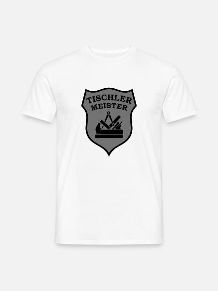 Tischler Meister 16 Wappen Zunftzeichen - Männer T-Shirt - Weiß