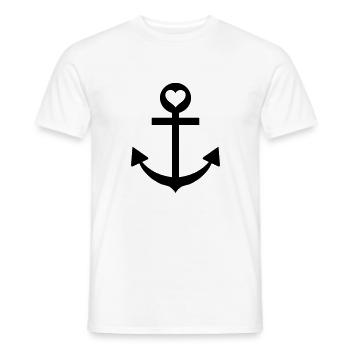anker herz schifffahrt kapitän - Männer T-Shirt - Weiß - Vorne - AI Model Male 178 dark (178cm)
