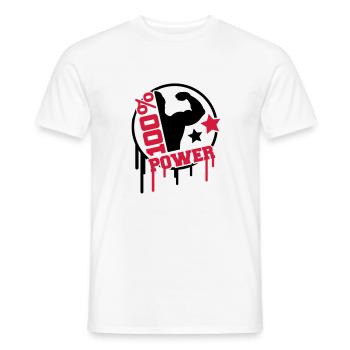 power_100_splat_co2 - T-shirt homme - blanc - Devant - AI Model Male 178 dark (178cm)