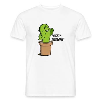 Cactus / cactus prickly awesome (DDP) - Men's T-Shirt - white - Front - AI Model Male 178 dark (178cm)