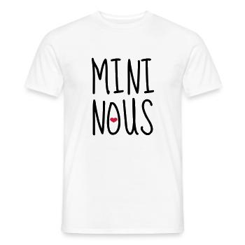 Mini Nous - Naissance - Bébé - Papa - Maman - T-shirt homme - blanc - Devant - AI Model Male 178 dark (178cm)