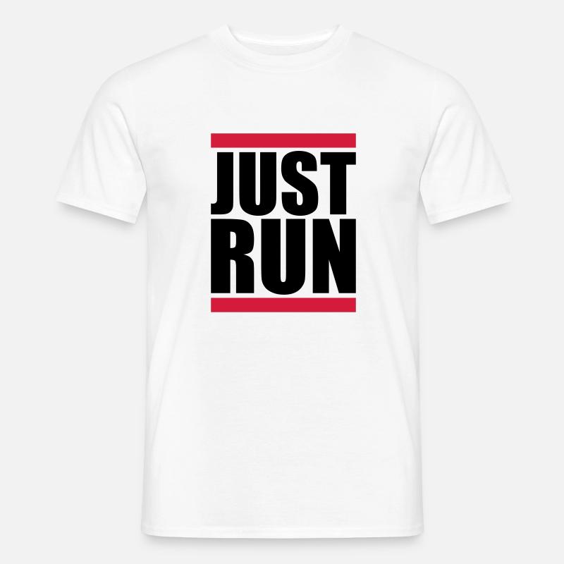 Just Run Balken Logo - Männer T-Shirt - Weiß