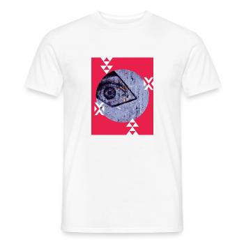 auge Kreis Grafik mit Symbolen - Männer T-Shirt - Weiß - Vorne - AI Model Male 178 dark (178cm)