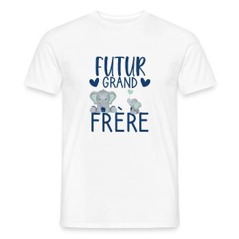 Enfant futur grand frère annonce grossesse - T-shirt homme - blanc - Devant - AI Model Male 178 dark (178cm)