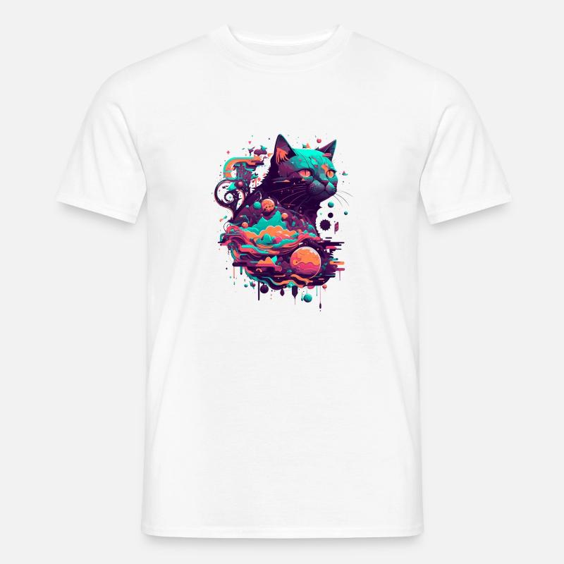 vector katze 2 0 - Männer T-Shirt - Weiß