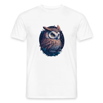Eule - Männer T-Shirt - Weiß - Vorne - AI Model Male 178 dark (178cm)