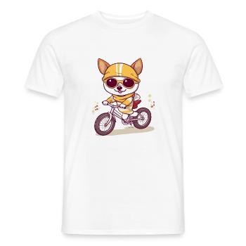 Lilo le chien au vélo - T-shirt homme - blanc - Devant - AI Model Male 178 dark (178cm)