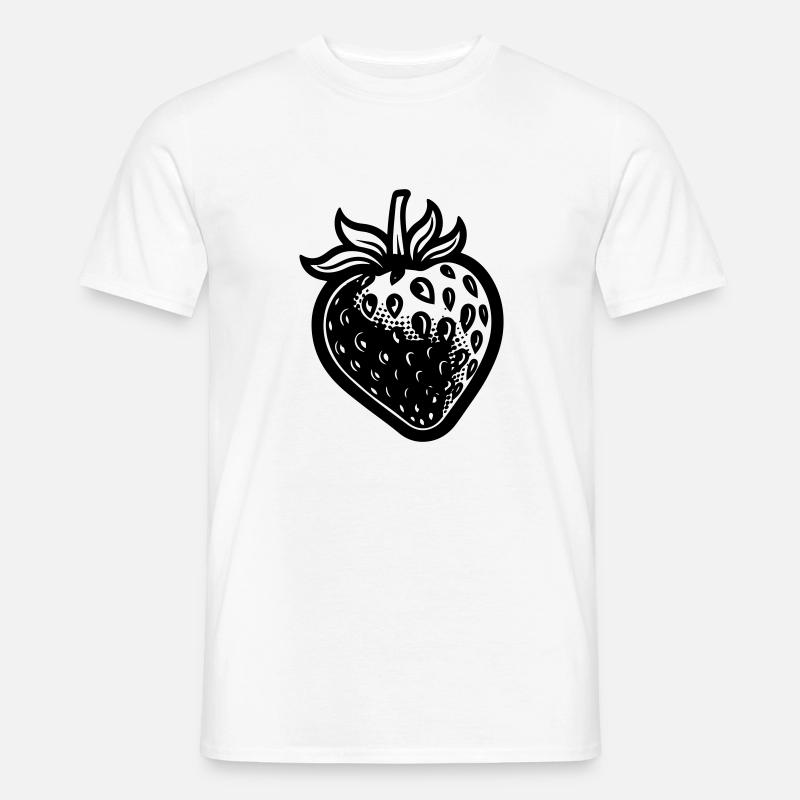 Erdbeere - Männer T-Shirt - Weiß
