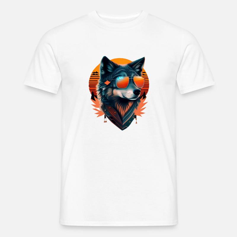 Wolf - Männer T-Shirt - Weiß