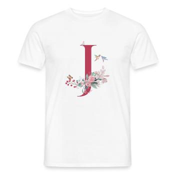 Buchstabe j floral - Geschenkidee - Männer T-Shirt - Weiß - Vorne - AI Model Male 178 dark (178cm)
