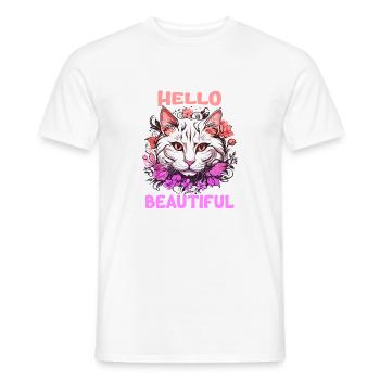 Katze schöne stilvolle Frauen bunte Kunst Kunst - Männer T-Shirt - Weiß - Vorne - AI Model Male 178 dark (178cm)