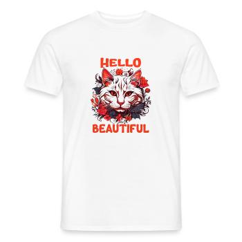 Katze schöne stilvolle Frauen bunte Kunst Kunst - Männer T-Shirt - Weiß - Vorne - AI Model Male 178 dark (178cm)