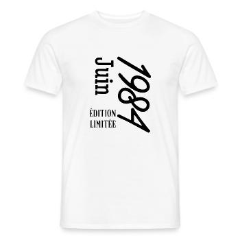 limitierte Auflage Juni 1984 - Männer T-Shirt - Weiß - Vorne - AI Model Male 178 dark (178cm)