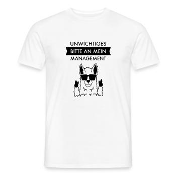 Cooles Lama Alpka - Bitte an mein Management - Männer T-Shirt - Weiß - Vorne - AI Model Male 178 dark (178cm)