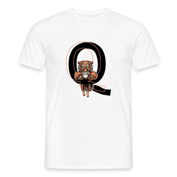 Buchstabe Q Tiger - Geschenkidee - Männer T-Shirt - Weiß - Vorne - AI Model Male 178 dark (178cm)