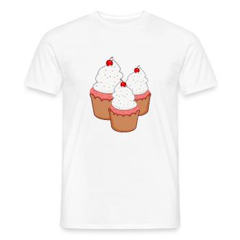 petits gâteaux muffins gâteaux boulangerie pâtisserie gâteau - T-shirt homme - blanc - Devant - AI Model Male 178 dark (178cm)