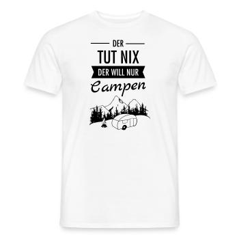 Der Tut Nix Der Will Nur Campen - Wohnwagen - Männer T-Shirt - Weiß - Vorne - AI Model Male 178 dark (178cm)