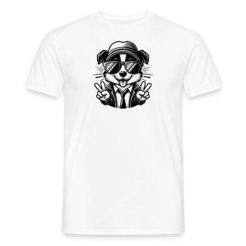 Süßer Hund mit Sonnenbrille - Männer T-Shirt - Weiß - Vorne - AI Model Male 178 dark (178cm)