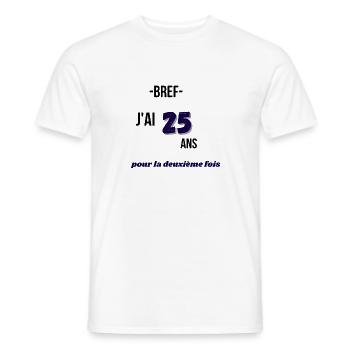 j'ai 25 ans 2 fois - T-shirt homme - blanc - Devant - AI Model Male 178 dark (178cm)