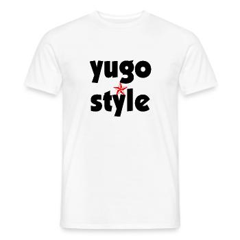 yugo style - united style of Balkan - Men's T-Shirt - white - Front - AI Model Male 178 dark (178cm)