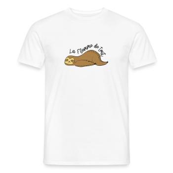 La flemme de tout / paresseux / dormir / fatigue - T-shirt homme - blanc - Devant - AI Model Male 178 dark (178cm)