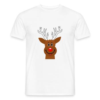 Renne Rudolph Idée cadeau - T-shirt homme - blanc - Devant - AI Model Male 178 dark (178cm)