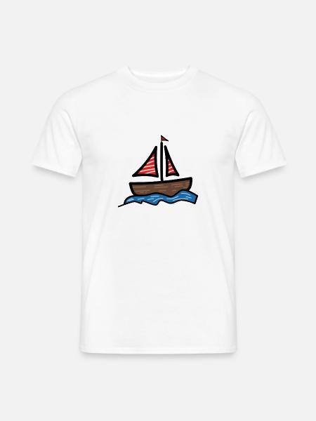 Ship, Sailing, Boat - Men's T-Shirt - white