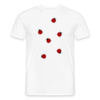 Lots of ladybug insect girls summer carnival - Men's T-Shirt - white - Front - AI Model Male 178 dark (178cm)