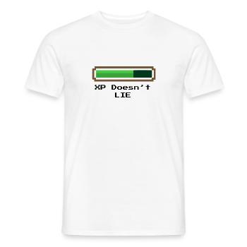 XP Doesn't Lie - Experience doesn't lie - Men's T-Shirt - white - Front - AI Model Male 178 dark (178cm)