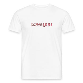 Love you pink. - Men's T-Shirt - white - Front - AI Model Male 178 dark (178cm)