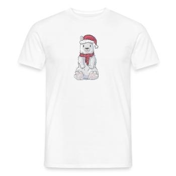 Christmas Bear - Men's T-Shirt - white - Front - AI Model Male 178 dark (178cm)