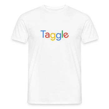 Taggle - Humor geek startup - Men's T-Shirt - white - Front - AI Model Male 178 dark (178cm)