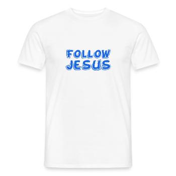 Suivre Jésus - T-shirt homme - blanc - Devant - AI Model Male 178 dark (178cm)
