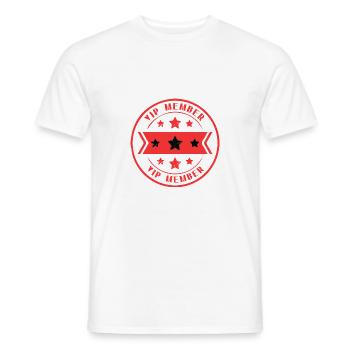Vip Lid Stempel - Heren T-shirt - wit - Voor - AI Model Male 178 dark (178cm)