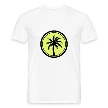 Icône de vacances de palmier - T-shirt homme - blanc - Devant - AI Model Male 178 dark (178cm)