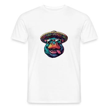 Hippopotame Drôle Sombrero - T-shirt homme - blanc - Devant - AI Model Male 178 dark (178cm)