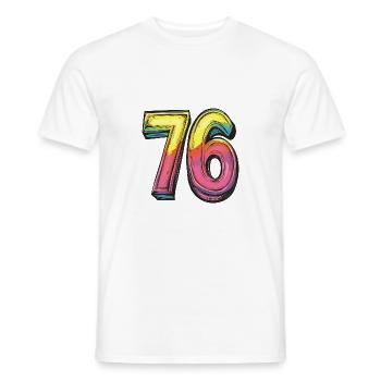 76 Symbole numérique - T-shirt homme - blanc - Devant - AI Model Male 178 dark (178cm)