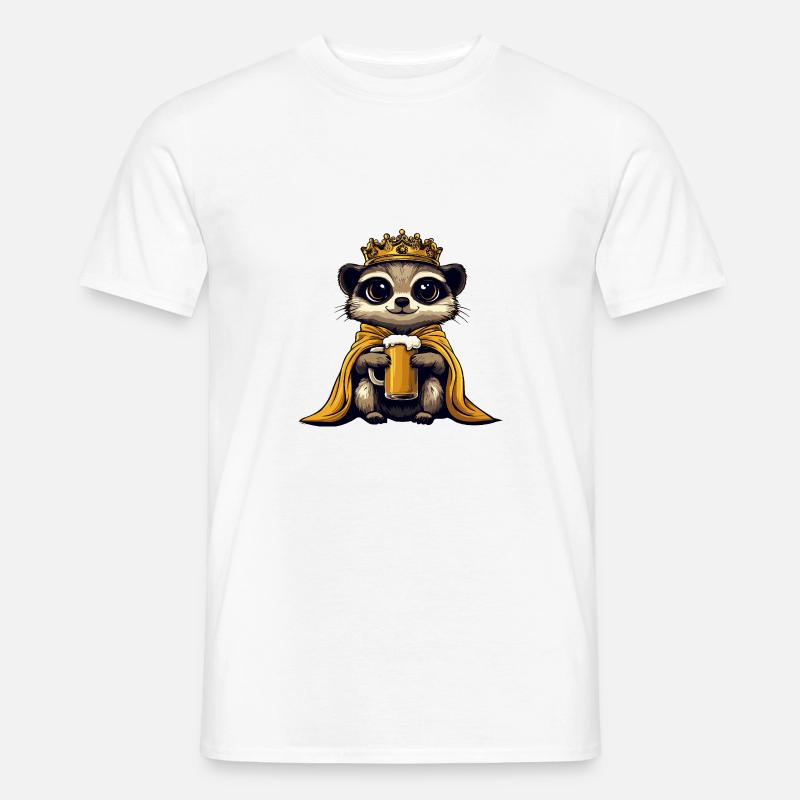 Erdmännchen Bier Lustig - Männer T-Shirt - Weiß