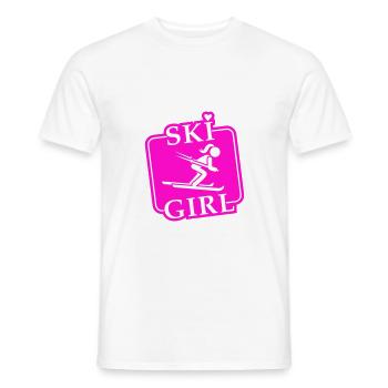 Ski Girl Skiing Mädchen - Männer T-Shirt - Weiß - Vorne - AI Model Male 178 dark (178cm)