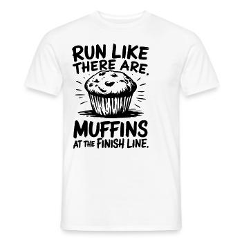 Lauf Als Wäre Der Muffin Am Ziel Marathon Läufer - Männer T-Shirt - Weiß - Vorne - AI Model Male 178 dark (178cm)